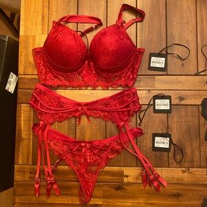 Honey Birdette Madam Red Lingerie Set